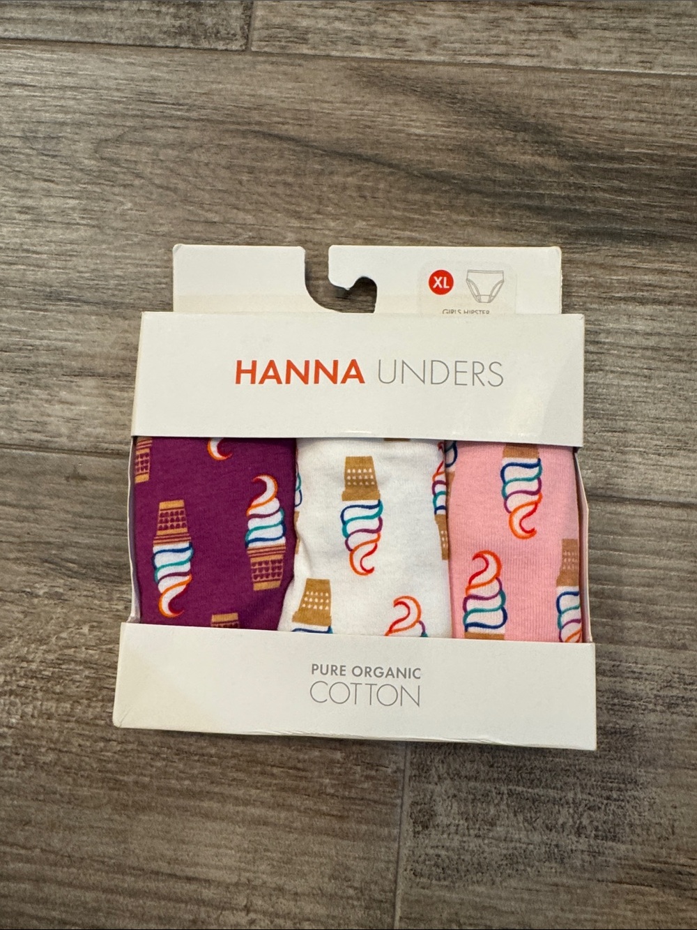 Hanna Andersson Girls 3-Pack Ice Cream Briefs - Plum, White, Pink